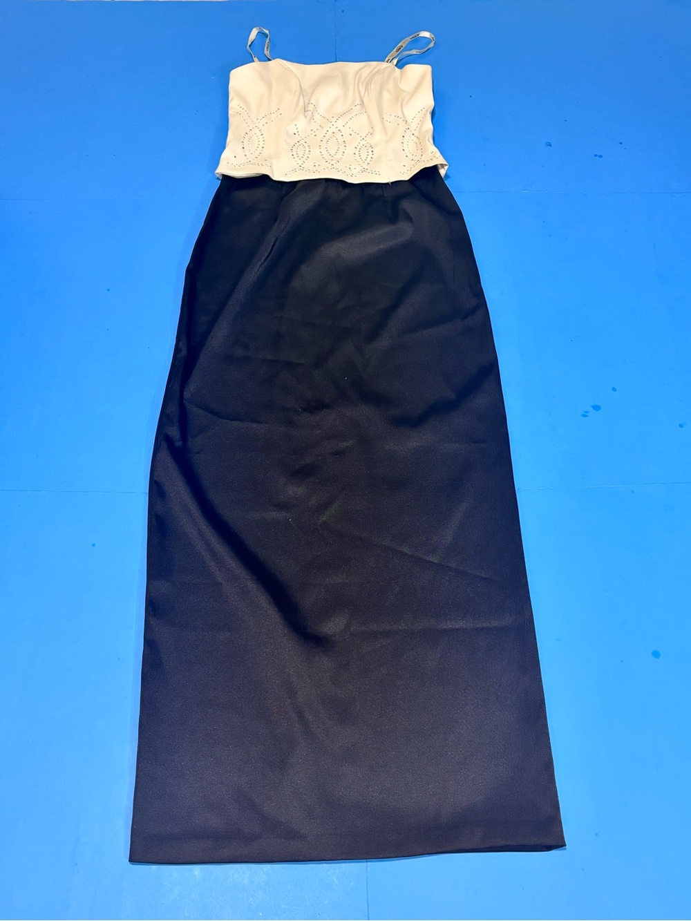 Roberta black & white strapless formal dress size 7/8